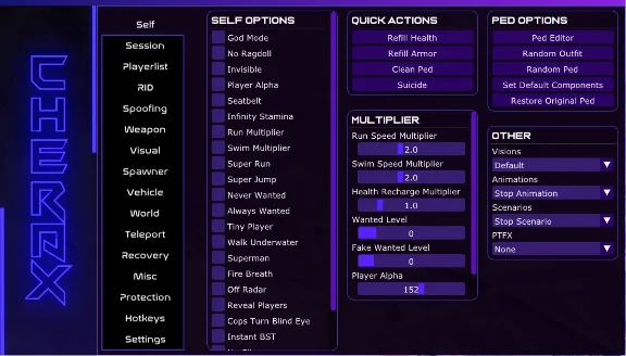CHERAX MENU // SUBSCRIPTION // STANDARD