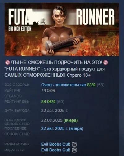 FUTA RUNNER: Big Dick Edition АВТОДОСТАВКА STEAM РОССИЯ