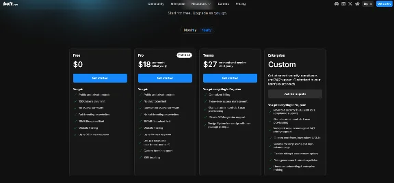 Bolt.new Pro (10 million Tokens) - 1 Year Only $24.99