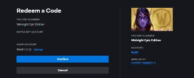 World of Warcraft WoW Midnight rf/rb Key/Code RU