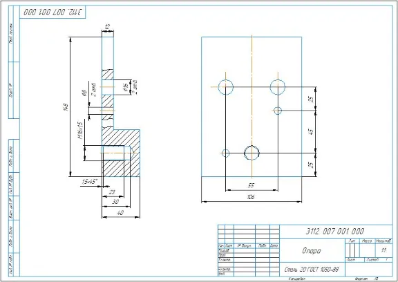 Drawings 3112. 007 000. 000 bracket in compass