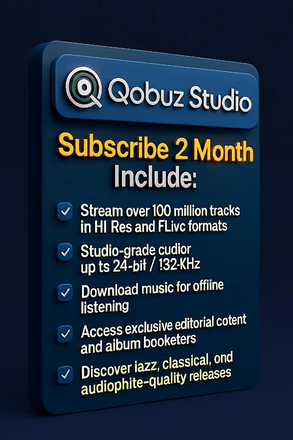 🔥🔥Аккаунт Qobuz Studio 🔥Гарантия на 2 месяца🔥💯💯