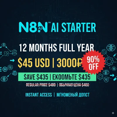 N8N AI STARTER 12 MONTHS | FOR $55only  insted of 240$