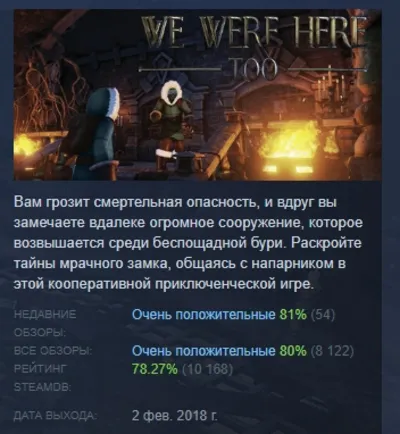 We Were Here Too АВТОДОСТАВКА STEAM РОССИЯ