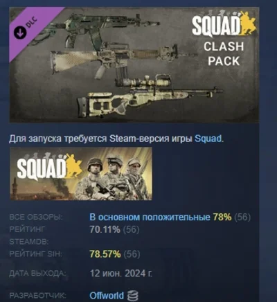 Squad Weapon Skins - Clash Pack DLC STEAM РОССИЯ