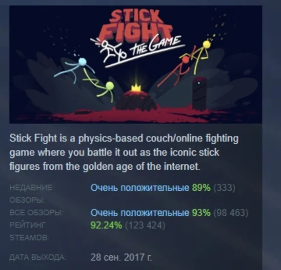 Stick Fight: The Game АВТОДОСТАВКА STEAM GIFT РОССИЯ
