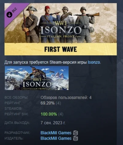 Isonzo First Wave Первая волна DLC STEAM GIFT РОССИЯ