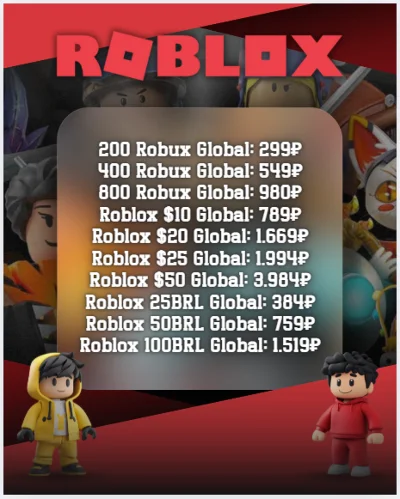 Roblox 200 –10,000 Robux|USD|BRL Подарочная карт Global