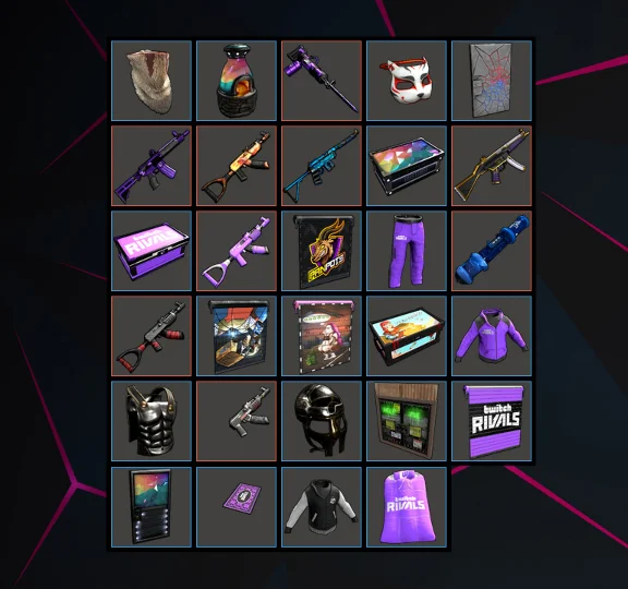 RUST STEAM ACC✦TWITCH DROPS SKINS✦9000+ HOURS✦371 ITEMS