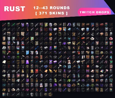 RUST STEAM ACC✦TWITCH DROPS SKINS✦9000+ HOURS✦371 ITEMS