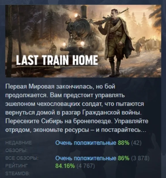 Last Train Home АВТОДОСТАВКА STEAM GIFT РОССИЯ