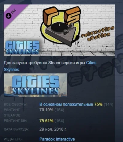 Cities: Skylines - Relaxation Station DLC STEAM РОССИЯ