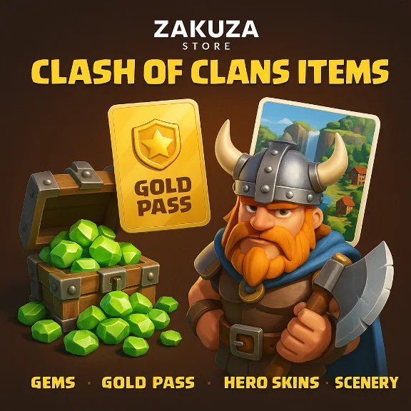 Clash of Clans Gold Pass|Gems|Skins|Scenery|Packs