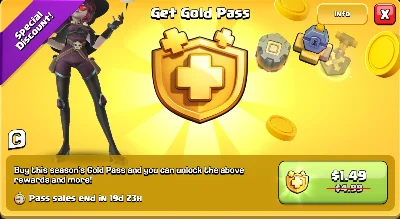 Золотой пропуск Clash of Clans|Драгоценные камни|Облики
