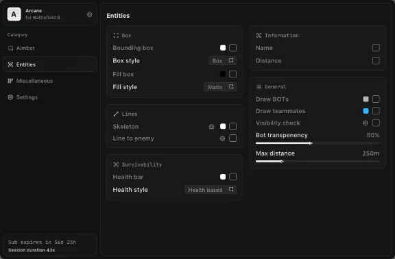 Рабочий чит Arcane для игры Battlefield 6