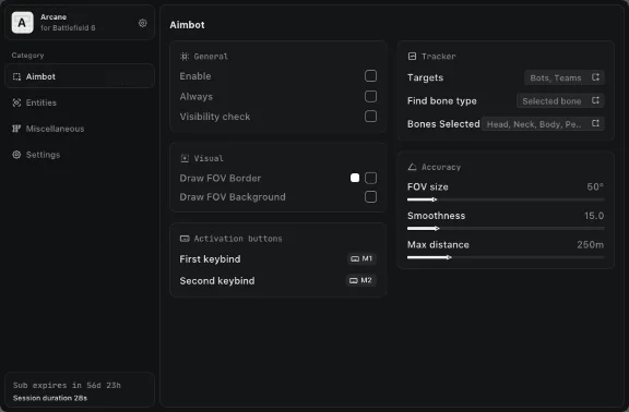 Рабочий чит Arcane для игры Battlefield 6