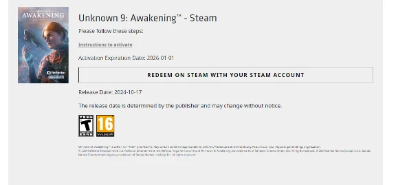 ⚡️Unknown 9: Awakening - Steam (Все страны)