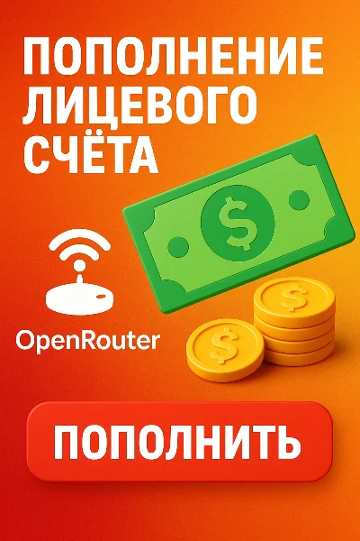 Openrouter пополнение баланса $5-50