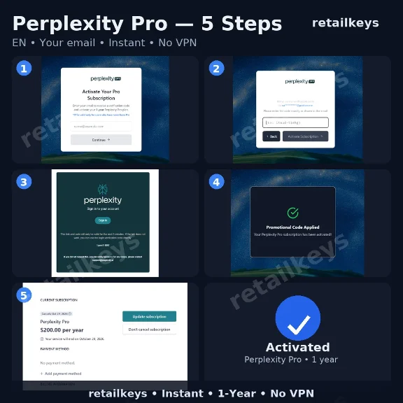 Perplexity AI Pro + Comet | 1 Year | Official | Instant