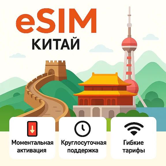 eSIM  Китай → интернет для путешествий есим