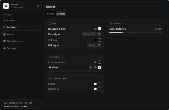 Working Arcane cheat for the game Unturned