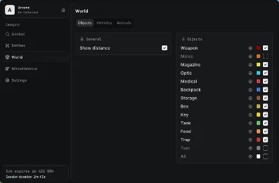 Working Arcane cheat for the game Unturned