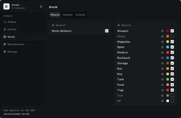 Working Arcane cheat for the game Unturned