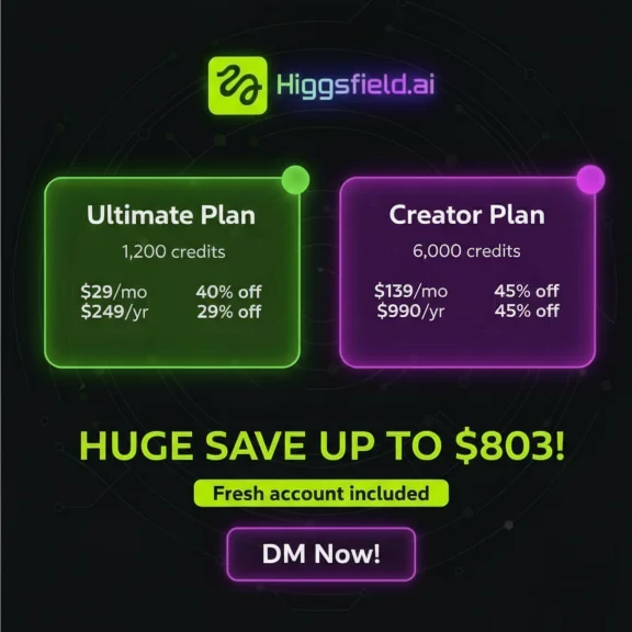 HIGGSFIELD AI ULTIMATE 1 МЕСЯЦ  SORA 2 VEO 3 WAN & MORE