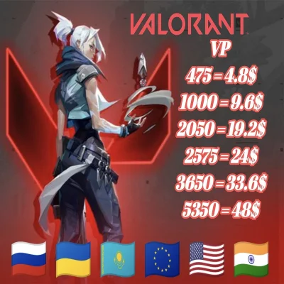 Valorant VP EU/Россия/Украина/KZT 🌎 475-5350 VP 🔑