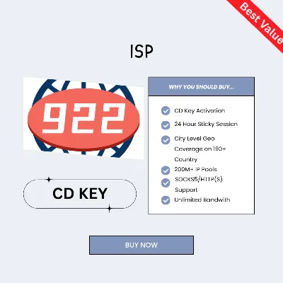 922 ISP PROXY CD KEY (ДОСТУПНЫ НЕСКОЛЬКО ВАРИАНТОВ)