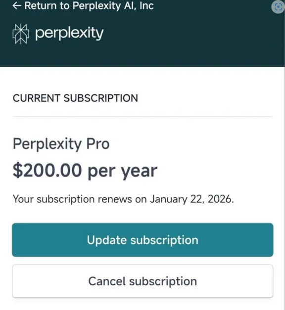 Perplexity AI Pro + Comet | 1 год | приватная | Легко