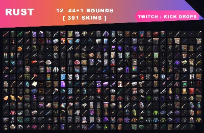 РАСТ СТИМ【ТВИЧ КИК ДРОПЫ ПРЕДМЕТЫ】9000+ЧАСОВ ✦ 391 СКИН