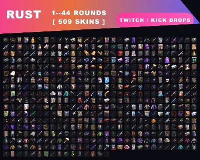 РАСТ СТИМ АКК【ТВИЧ КИК ДРОПЫ】509 ПРЕДМЕТОВ |1-44 раунды