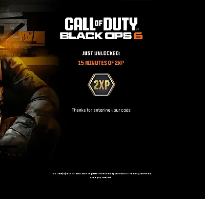 15 MIN DOUBLE XP COD BLACK OPS 7/6 GLOBAL