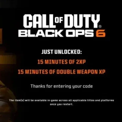 15 MIN 2XP + 15 MIN WEAPON XP COD BLACK OPS 7/6 GLOBAL
