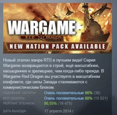 Wargame: Red Dragon АВТОДОСТАВКА STEAM РОССИЯ