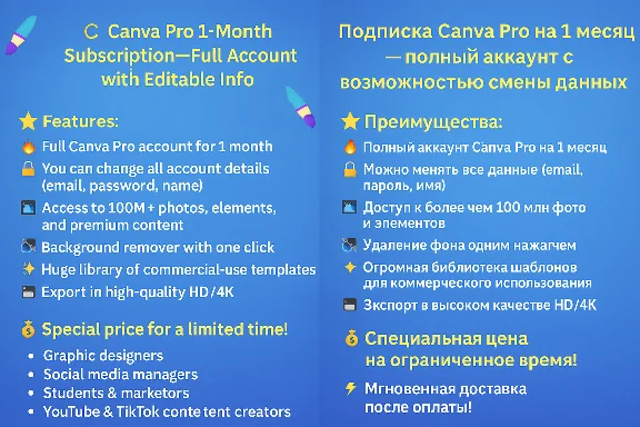 🔥 Full Canva Pro account for 1 month