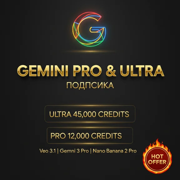 Google AI Pro/Ultra — Veo 3.1|Nanobana Pro 2| Близнецы