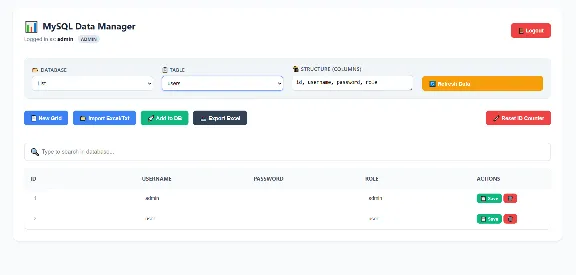 Веб-менеджер MySQL