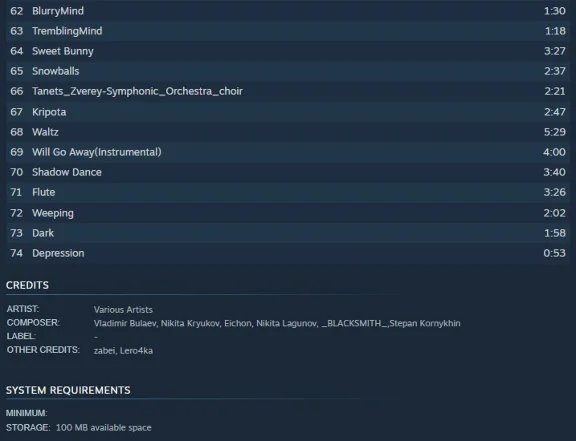 🎶Tiny Bunny/Зайчик: Full Soundtrack {Steam Key/Global}