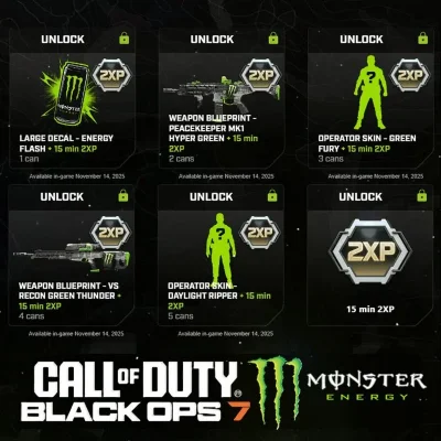 НАБОР MONSTER ENERGY | COD BLACK OPS 7 | GLOBAL