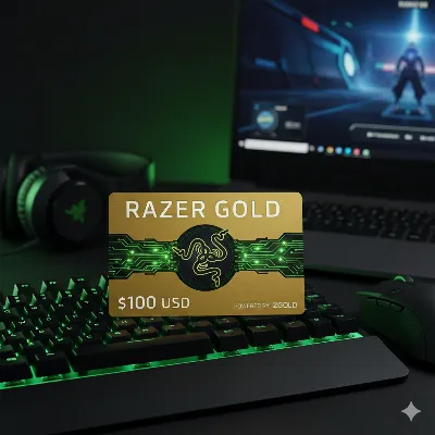 RAZER GOLD GIFT CARD 100$ USD Global + USA + SERIAL