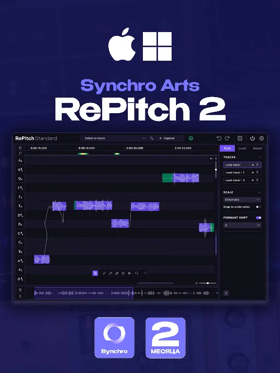 Synchro Arts Repitch 2 | 2 Months | AUTODELIVERY 24/7