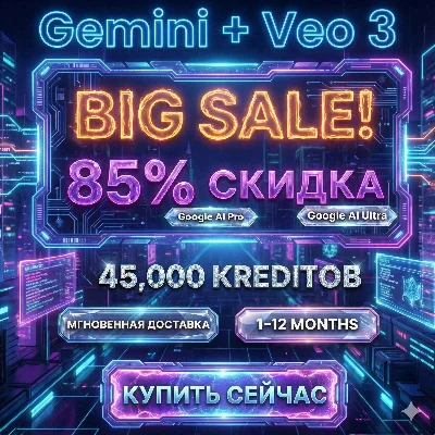 Gemini Google AI ULTRA/PRO + VEO 3 | Мгновенно | 24/7