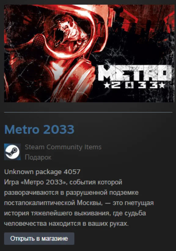 Metro 2033 (Steam Gift Region Free / ROW)