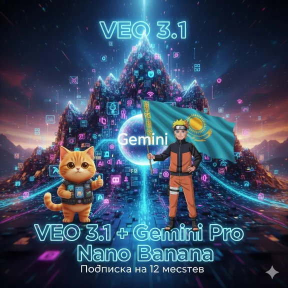 🤖 Gemini AI Pro • ⏳ 12 мес • ☁️ 2 ТБ • 🎬 VEO 3