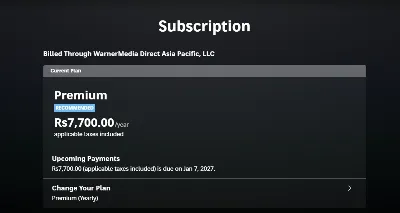 HBO Max Premium (12 Month) Applied to Your Account