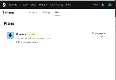 ✅ Splice Creator+ Subscription 500 credits for 1 month