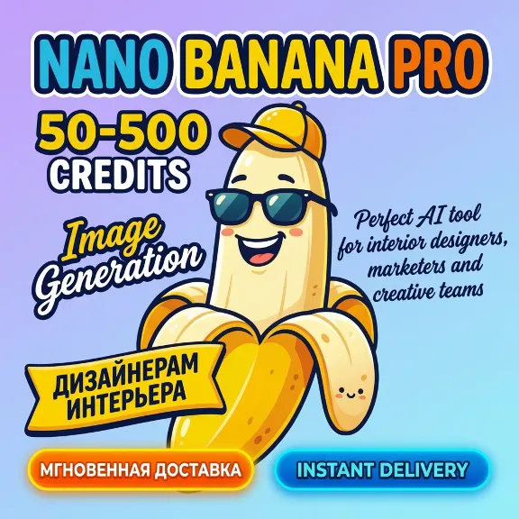 Nano Banana Pro | Персональный код на 50-500 Кредитов