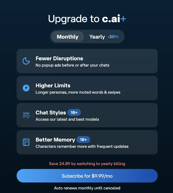 Character.ai+ PLUS 1 Месяц Приватный Аккаунт